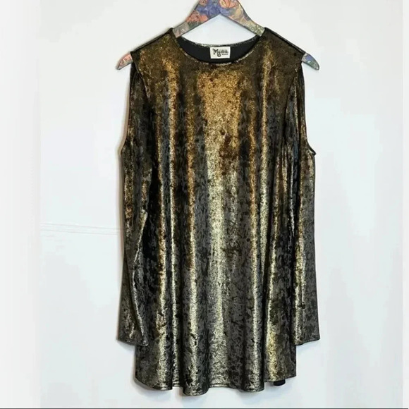Show Me Your Mumu | Teddy Johnny Dress Velvet Cold Shoulder - Picture 2 of 8